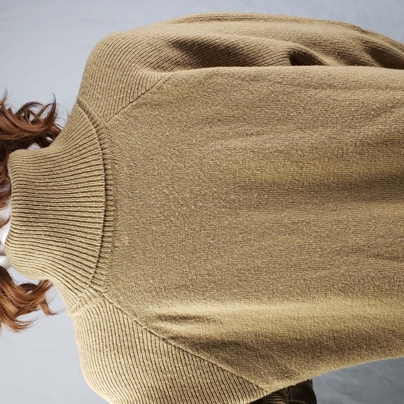 Woolrich Womens Small Tan Clapshaw Cowl Waffle Knit Tunic Sweater Nylon Wool - Picture 7 of 10